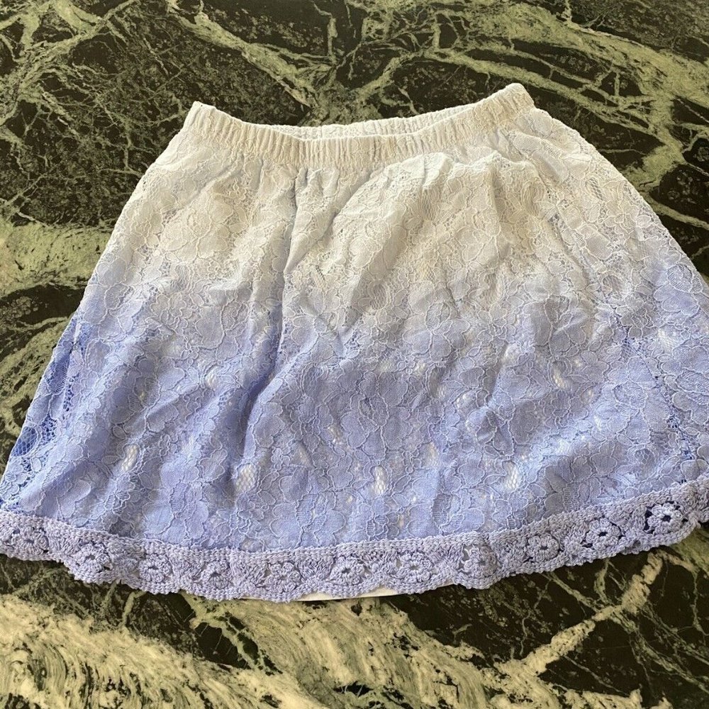 NWT women’s charlotte Russe Fully Lined Lace skirt white purple size S $22.99